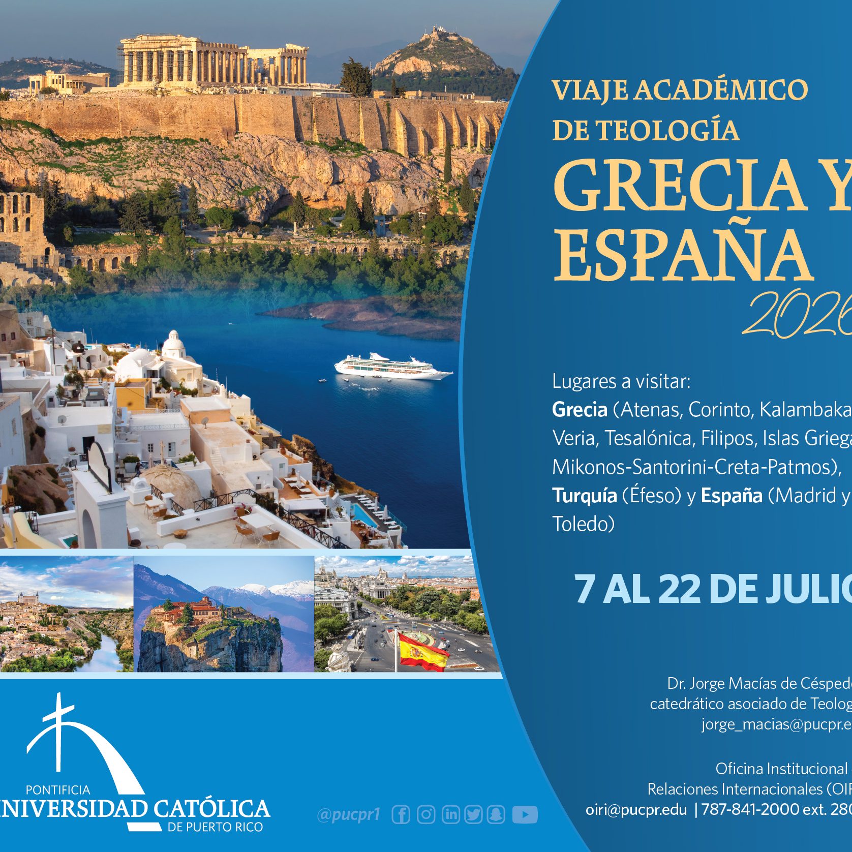 Viaje Académico Teología Grecia y España 2026